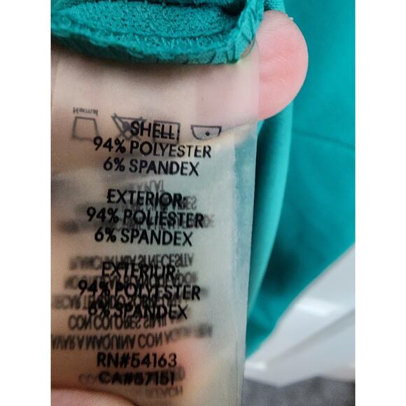 Calvin Klein Asymmetrical Drape Front Sheath Dress, Aqua/Teal, NWT, Size 12 - Picture 6 of 7